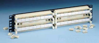 Panduit GPB2884R2Y Two 144-Pair (36-Port) Category 6 Punchdown Bases Premounted To A Panel