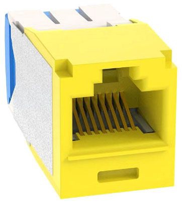 Panduit CJ6X88TGYL-24 Mini-Com Module, Cat 6A, Utp, 8 Pos 8 Wi