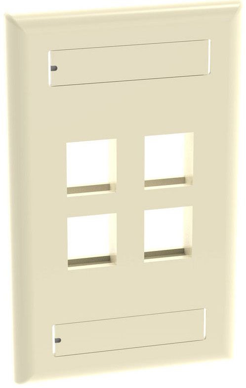 Panduit NK4FEIY NetKey 4-Port, Single Gang, Flush Mount Vertical ...