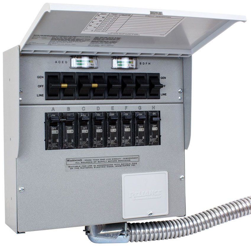 Reliance A308C Transfer Switch 30A-2P30, 8 -Circuits & Meters