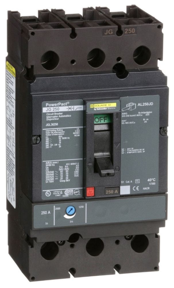 Square D JGL36250 Molded Case Circuit Breaker 600V 250A | Gordon