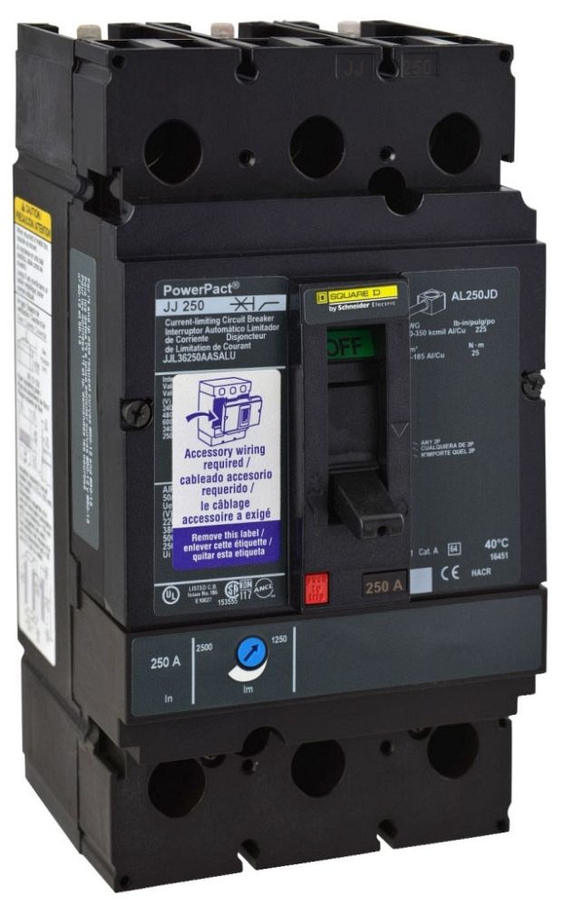 Square D JGL36250U33X Molded Case Circuit Breaker 600V 250A