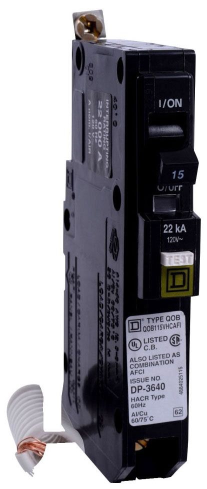 Qob115 Square D QOB115VHAFI Miniature Circuit Breaker 120/240V 15A | Gordon ...