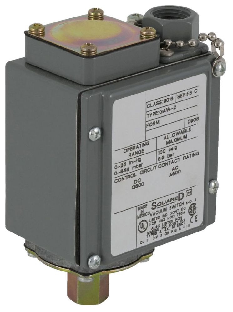 Telemecanique 9016GAW2 Vacuum Switch 480Vac 10 Amp G +Options