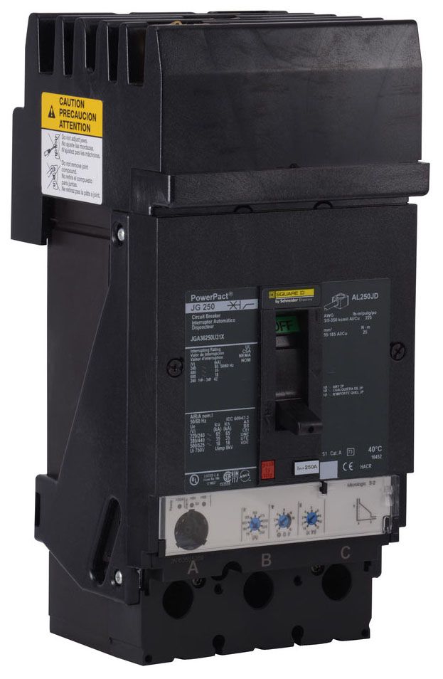 Square D JGA36250U31X Molded Case Circuit Breaker 600V 250A
