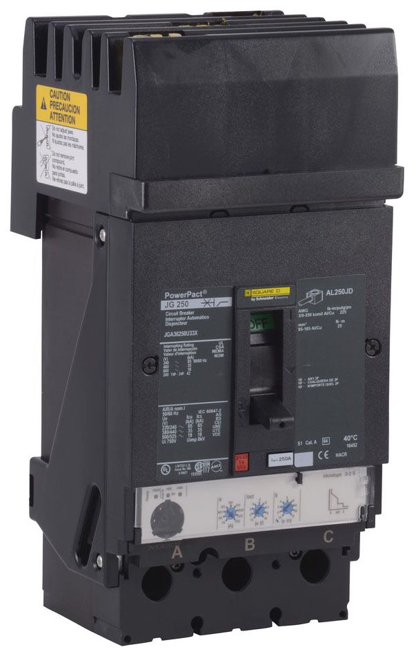 Square D JGA36250U33X Molded Case Circuit Breaker 600V 250A