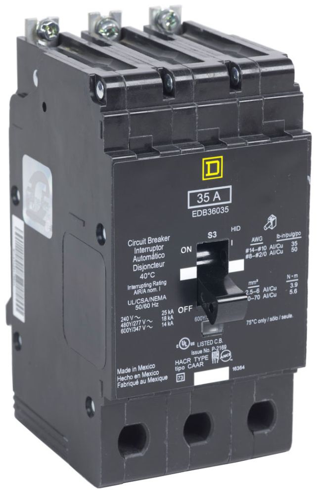 SQUARE D EJB36080 MINIATURE CIRCUIT BREAKER 600V 80A Gordon