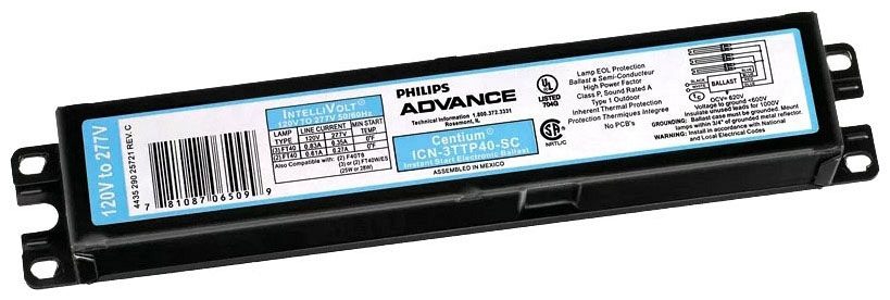 Advance REL-2S40-SC35I EnerSav Ballast – 2-Lamp Rapid Start Electronic, F40T12, 120V, 0.62A For Fluorescent Lighting