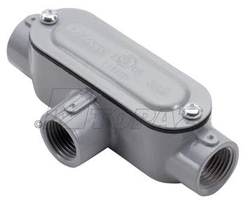 Die Cast Aluminum TayMac RLT150 Threaded T Type Conduit Body Stamped Steel Cover 1 2-Inch Die Cast Aluminum TayMac RLT150 Threaded T Type Conduit Body Stamped Steel Cover 1 2-Inch