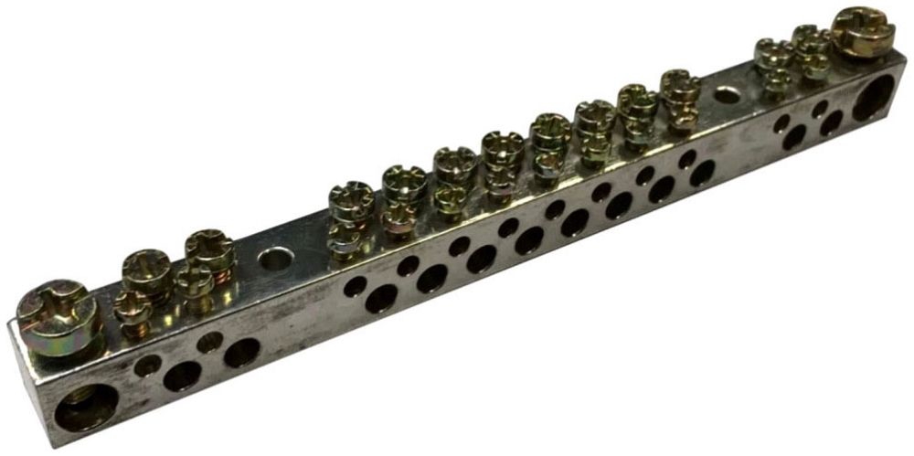 Erico 568720 Earthing & Neutral Double Busbar, Tinned Aluminum, 26 ...